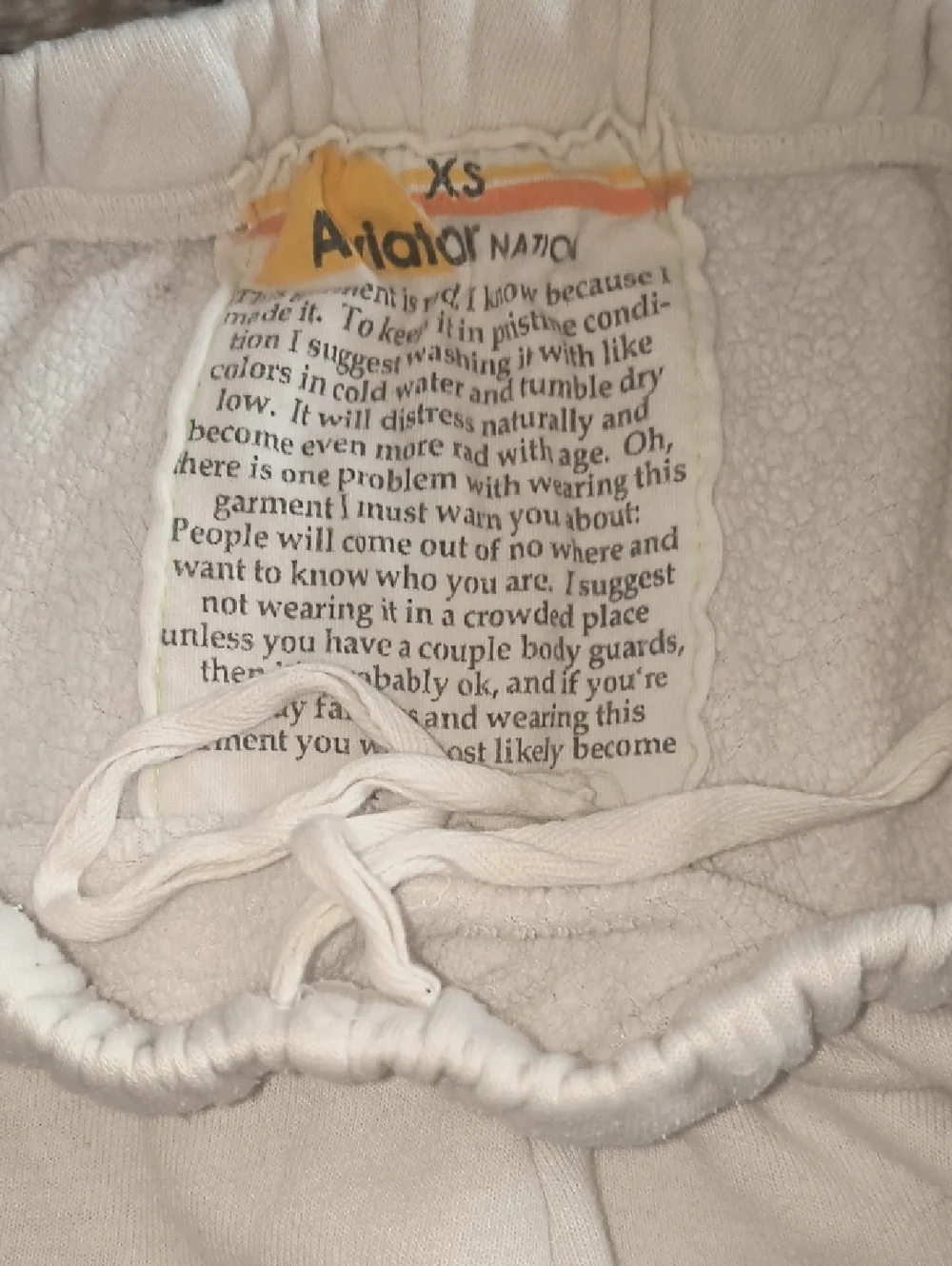 Aviator Nation 5 Stripe Sweatpants in White Pastel Rainbow Stripes Size XS - Picture 5 of 5